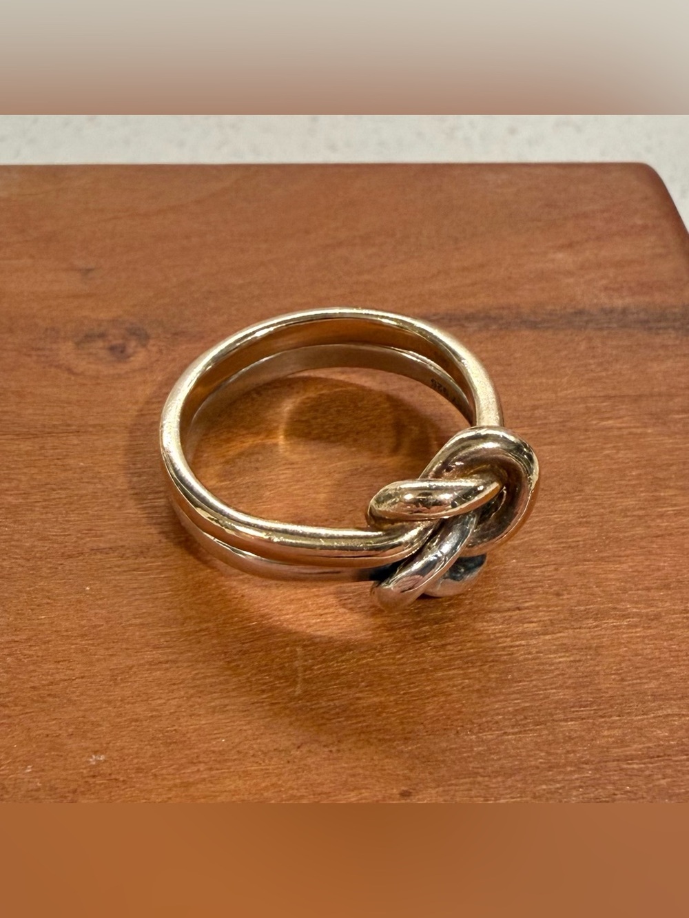 James Avery Original Lovers' Knot Ring 14K Yellow Gold Sterling Silver size 7.5 - Picture 9 of 16